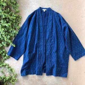 Eileen Fisher Organic Cotton Kimono Jacket in Navy